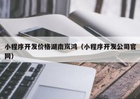 小程序开发价格湖南岚鸿（小程序开发公司官网）