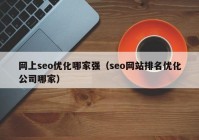 网上seo优化哪家强（seo网站排名优化公司哪家）