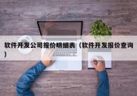 软件开发公司报价明细表（软件开发报价查询）